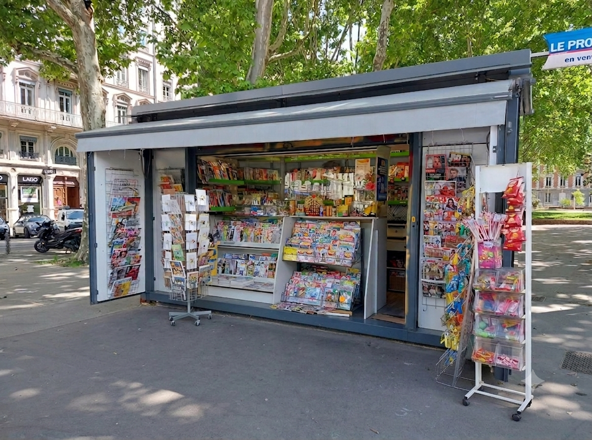 Sur un très bel emplacement à l'angle du cours de la Liberté et du cours Lafayette, sur la place Jussieu (voir photos en pièces jointes), nous vous proposons d'être un acteur local en devenant kiosquier « presse – loto – multiservices ».

En tant que gérant indépendant enregistré au Registre du Commerce (non salarié, SAS, SASU, SARL, EURL, EI, micro-entreprise…), vous animerez ce kiosque.

Idéal pour un complément de revenu, les retraités sont les bienvenus.

Vous disposerez de ce kiosque de 12m² sans droit d’entrée, sans investissement dans un pas de porte ou fonds de commerce avec de faibles charges :

Loyer 200€ HT mensuel, dépôt de garantie 720€
Electricité
Assurance
Routeur ou box 4G
Caisse informatisée spécifique à la presse(Strator, Bimedia, JDC…): entre 80 et 100€/mois
Un fond de roulement/trésorerie d'au moins 5000€ est conseillé pour votre fonctionnement
Contrat de 2 ans renouvelable jusqu'en  juin 2030 (sera renouvelé après le renouvellement d'une convention kiosque après cette date)

Un agrément de diffuseur de presse en effectuant une formation obligatoire vous sera délivré. Le dépôt de presse OYE DISTRIBUTION à CHAPONOST vous indiquera les conditions et le métier, et il vous livrera quotidiennement les journaux.

Un autre dossier sera à présenter pour les jeux (PMU/ “la Française des Jeux/FDJ”). Prévoyez 2 à 3 mois  avant une ouverture(avec les jeux).

Les activités exercées sont principalement, la presse :

Presse nationale(23%) et régionale(14%)
Les jeux de la Française des jeux (FDJ): jeux de grattage, tirage (5%)
Les souvenirs, les cartes postales, librairie, petits relais colis, bimbeloterie…
Les boissons, les glaces emballées, les confiseries…

Nous pourrons étudier ensemble  d'autres services pour le kiosque (artisanales ou autres).

Vos revenus proviendront des commissions

Les horaires sont en général de 7h/7h30 –18h/19h
(Dimanche si vous le souhaitez)

Je reste à votre écoute pour vous apporter plus de détails.