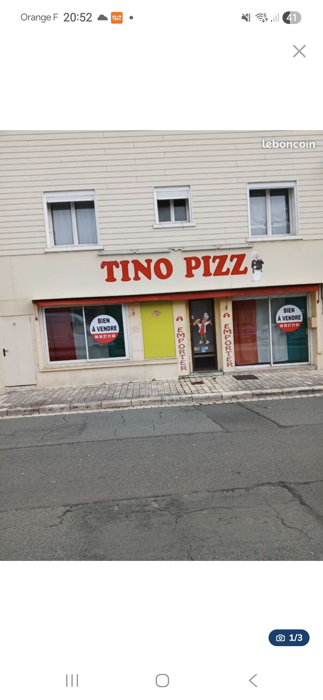 Pizzeria snack à emporter