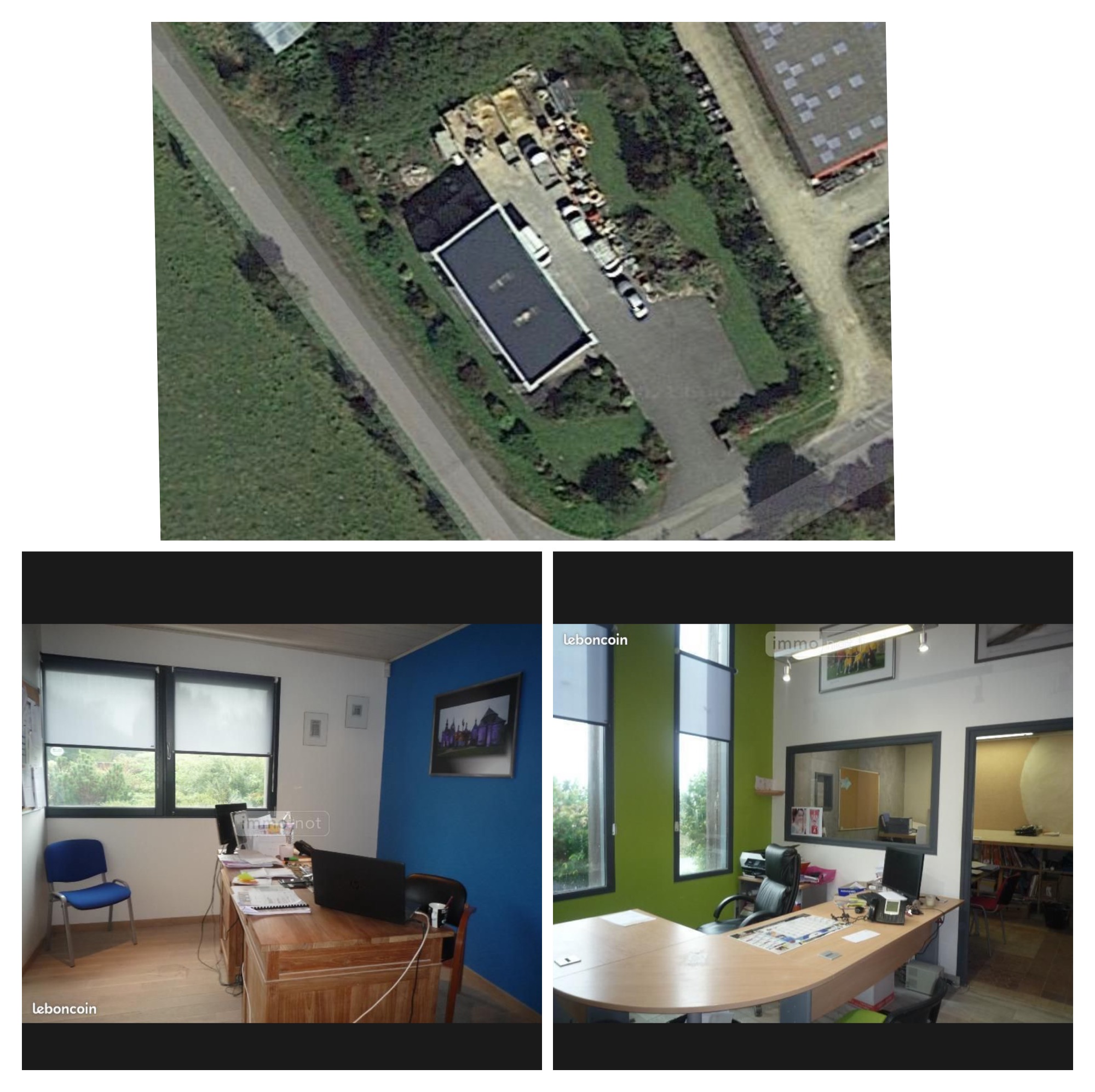 Local commercial et industriel récent de 200m2
Clos en façade par mur en pierre de taille 
Sur terrain arboré de 2240m2
Cour en enrobé 
Accès par terrasse en bois qui dessert 
3 bureaux, un couloir, un wc
Un coin kitchenette 
Tous les bureaux sont desservis en réseaux internet
Un local atelier avec wc
2 vestiaires
Une grande porte coulissante pour accès fourgon 
3 bacs béton en fond de cour pour maçon 
Le tout moins de 10 ans 
Très bel état 
Plus de photos ou informations sur demande
Loyer 800€ net de tva 
Possibilité d’acheter le bâtiment et ses 2250m2 de terrain arboré paysagé pour 150 000€ net vendeur