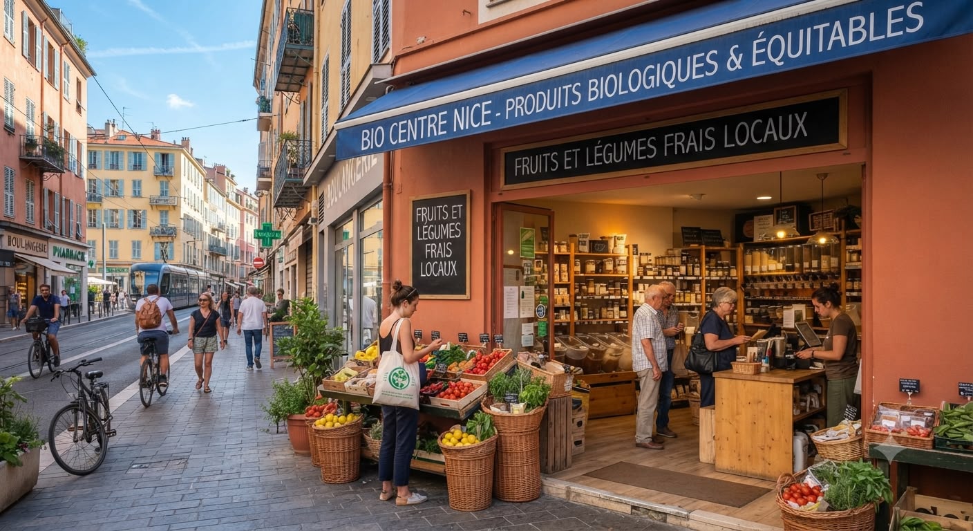 À CÉDER 248 000 euros Fonds de Commerce Alimentaire Biologique NICE 

CENTRE VILLE 
Membre d’un réseau national 
Prix de vente : 248 000 euros Rare sur le marché : commerce bio indépendant exploité depuis 33 ans par le même propriétaire, idéalement situé sur un axe passant de Nice, au pied des collines résidentielles. Une affaire saine, une clientèle fidèle, un véritable potentiel de développement. 

CARACTÉRISTIQUES PRINCIPALES 
Activité : Commerce alimentaire biologique de proximité — épicerie, fruits & légumes, pains artisanaux, compléments alimentaires, cosmétiques bio Ancienneté : 33 ans d'exploitation (création en 1993) 

Réseau : Membre Accord Bio — 1er groupement de magasins bio indépendants de France Chiffre d'affaires HT 2025 : 300 k€ 

Marge brute : 39 % Loyer : 4 000 euros par mois charges incluses (bail commercial 3/6/9 ans) Jours d'ouverture actuels : Du lundi au vendredi (fermé samedi et dimanche) 

LES ATOUTS DE CETTE AFFAIRE Emplacement stratégique : Boulevard Carlone, à la jonction entre le littoral et les collines résidentielles de Nice (Fabron, Saint-Augustin) — clientèle CSP+ fidèle Clientèle de proximité solidement établie depuis trois décennies Appartenance au réseau Accord Bio : tarifs négociés auprès de 160 fournisseurs, cotisation minimale (600 €/an), indépendance commerciale totale Marché du bio en reprise depuis 2024-2025 (Biocoop +8,5 %, Naturalia +7,8 %) 

Potentiel de développement immédiat : ouverture le samedi (+15 à +25 % de CA estimé), vente en ligne, rayon vrac