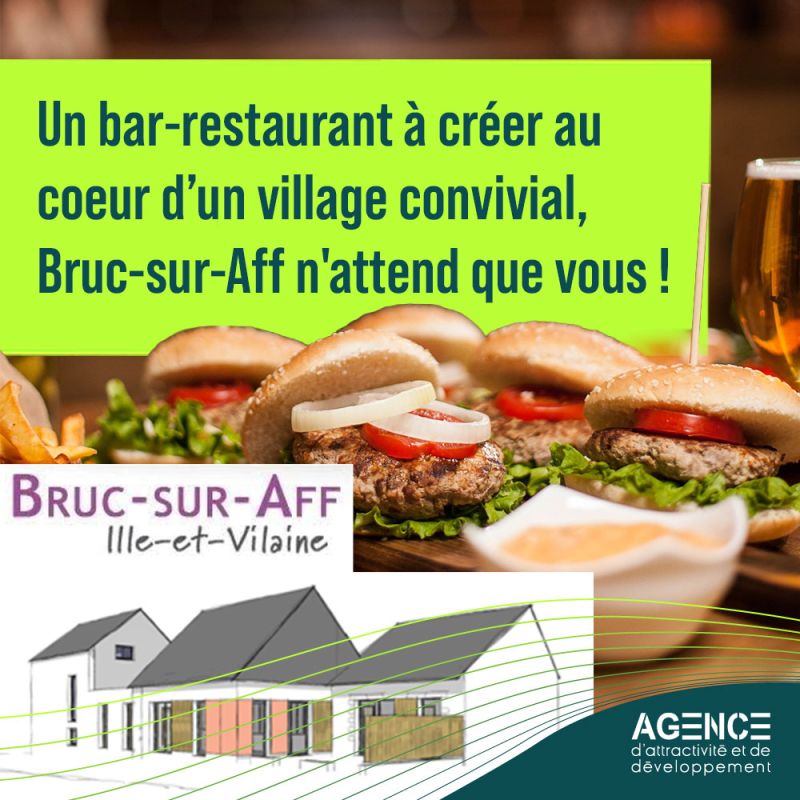 La commune lance un appel à manifestation d'intérêt pour la création d'un bar-restaurant-commerce multi-services en cœur de bourg. Local au croisement de deux routes départementales, 46 couverts + 12 en terrasse, bail commercial 3-6-9 à 600 € HT/mois (avec possibilité de louer un logement T3 attenant).

Le projet conviendrait idéalement à un couple ou 2 associés, expérimentés en restauration, prêts à s'investir dans la vie locale. Et le cadre est là pour réussir !

Bruc-sur-Aff, c'est un village à 20 minutes de Redon, 30 minutes de Rennes, avec une école de 107 élèves, des salles associatives et un vrai bassin de vie. Un commerce qui manque, une commune qui s'engage : c'est une belle aventure entrepreneuriale à saisir au cœur de notre territoire. ✨

Le local sera disponible dès le premier trimestre 2027. Les dossiers sont à déposer avant le 15 septembre 2026. Le porteur de projet sera sélectionné en octobre. 

➡️ Pour plus d'informations et recevoir le dossier complet, merci de remplir le formulaire suivant : https://framaforms.org/demande-dinformations-opportunite-bruc-sur-aff-1780039356