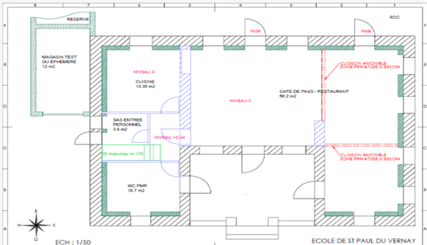 Appel à projets – Opportunité d’implantation en milieu rural dynamique

Valorisation d’un bâtiment communal – Saint-Paul-du-Vernay (Calvados)

Implantez et développez votre activité dans un cadre porteur

La commune de Saint-Paul-du-Vernay lance un appel à projets pour la réhabilitation et l’exploitation d’un bâtiment communal stratégique (ancienne école), avec pour ambition d’accueillir une activité pérenne, innovante et génératrice de valeur locale.

📍 Un territoire attractif et accessible

Située au cœur du Bessin, à proximité immédiate de la Forêt domaniale de Cerisy et du Château de Balleroy, la commune bénéficie :

D’un environnement rural recherché
D’une vie locale active et structurée
D’une fréquentation touristique à proximité
D’un bassin de vie en demande de nouveaux services

👉 Localisation visible en bordure de la D99, axe de passage local.

🏢 Un actif immobilier à fort potentiel

Ancienne école de caractère (fin XIXe siècle), idéalement située en centre-bourg :

Surfaces disponibles :
94 m² en rez-de-chaussée (exploitation immédiate possible)
Étage aménageable (potentiel d’extension)
Annexe de 12 m²
Terrasse couverte (~20 m²)
Cour fermée (visibilité / accueil public)
Jardin clos avec dépendances (450 m²)

Atouts techniques :

Accessibilité PMR
Sanitaires existants
Configuration adaptable à de multiples usages

🚀 Une opportunité de développement

Les études menées auprès des habitants et acteurs locaux confirment un marché local à capter, avec une attente forte pour :

Des services de proximité
Des lieux de vie et de convivialité
Des activités artisanales ou hybrides
Des offres innovantes en milieu rural

👉 Potentiel de positionnement différenciant avec faible concurrence directe.

💡 Typologies de projets à fort potentiel

La commune est ouverte à tout projet viable économiquement, notamment :
Tiers-lieu / espace de coworking rentable
Café / restauration légère à ancrage local
Concept hybride (commerce + atelier + animation)
Activité artisanale avec vente directe
Services à la personne ou à la population
Formation, bien-être ou activité spécialisée

Les projets combinant modèle économique solide + utilité territoriale seront privilégiés.

🤝 Conditions et accompagnement

Modalités d’occupation flexibles (location ou montage à définir)
Volonté de partenariat avec le porteur de projet
Accompagnement par la Chambre de Métiers et de l’Artisanat de Normandie
Appui de la collectivité dans l’intégration locale du projet

📊 Critères d’analyse

Viabilité économique et modèle d’exploitation
Capacité d’investissement et de gestion
Adéquation avec les besoins du territoire
Impact local et potentiel de développement

📅 Calendrier

Date limite de candidature : 31 mai 2026
Auditions et sélection : juin 2026

📄 Candidature

Le dossier devra comprendre :
Présentation du porteur de projet
Business plan (3 ans)
Besoins techniques et aménagements envisagés

👉 Visites du site possibles sur demande.

🔎 Saisissez une opportunité rare
Implantez votre activité dans un territoire engagé, avec un immobilier accessible et un réel potentiel de développement.