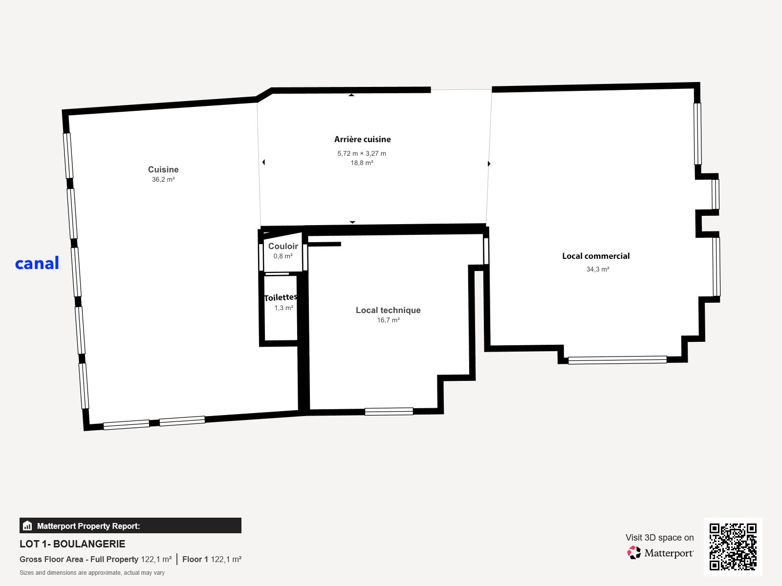 Local commercial – Ancienne boulangerie à reprendre  

Village historique - Canal de Berry – Axe passant  

Situé en angle d’immeuble, le bâtiment est traversant et bénéficie d’une triple exposition exceptionnelle entre la rue Pierre Loyau (rue principale du village), la rue du Cher et les bords du Canal de Berry. L’arrière du local donne directement sur le canal, offrant un cadre agréable et exploitable selon le projet.  

Au rez-de-chaussée, sur rue principale, anciennement exploité en boulangerie, le local développe une surface totale d’environ 122 m².  

Il se compose de :  
une pièce commerciale / boutique, un local de rangement, une pièce cuisine / laboratoire, une arrière-cuisine, des toilettes, un local technique.  
L’ensemble est fonctionnel et permet une reprise en boulangerie, snacking, restauration rapide, petite restauration ou toute autre activité alimentaire compatible.  

Historique:  
La boulangerie a cessé son activité principale suite au départ à la retraite, il y a un peu plus d’un an, des exploitants en place depuis plus de 20 ans. Deux locataires se sont ensuite succédé sans réelle dynamique commerciale.

Environnement & potentiel:  
Le village, calme en période hivernale, bénéficie de forts atouts touristiques le reste de l’année. Cette charmante cité médiévale, historiquement marquée par le passage de Jeanne d’Arc, attire depuis plusieurs années un tourisme régulier, en augmentation.  

Depuis début 2025, le village est desservi par "l’itinéraire de l’autoroute du vélo”, avec un arrêt direct sur la commune, renforçant la fréquentation :  
cyclotouristes, familles, visiteurs de passage, clientèle en recherche de pauses, restauration rapide ou halte gourmande.  

La clientèle est majoritairement familiale, avec un temps de visite long (pauses, repas, voire nuitées).  

Proposition de reprise:  
Le local nécessite une remise aux normes électriques. Dans ce contexte, nous proposons une période de gratuité de loyer suivi d'un loyer évolutif afin de faciliter la reprise d’activité et d'accompagner le porteur de projet dans sa phase de lancement.