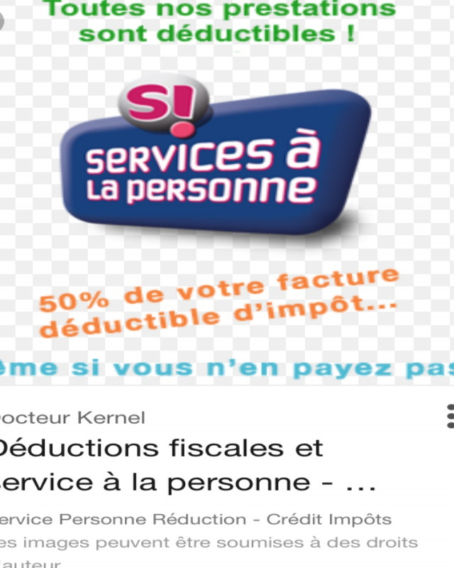 À vendre entreprise de service à la personne depuis 13 ans avec la déclaration pour les 50% de crédit ou de réduction d?impôt 
4 employées en CDI 
Clientèle fidèle et régulière 
Gros potentiel à développer car carnet d?adresse
CA 120K?
1er contact par mail