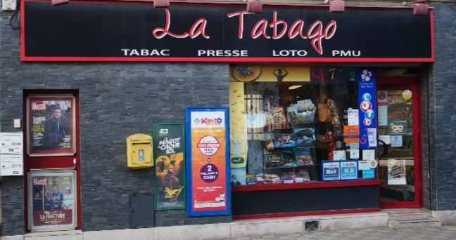 Tabac 24 M2 ;
  presse;
 FDJ Amigo
PMU ;
 Colis  et looker  
située a l entrée de la ville  5000 passages 
parking en face et arrêt de bus