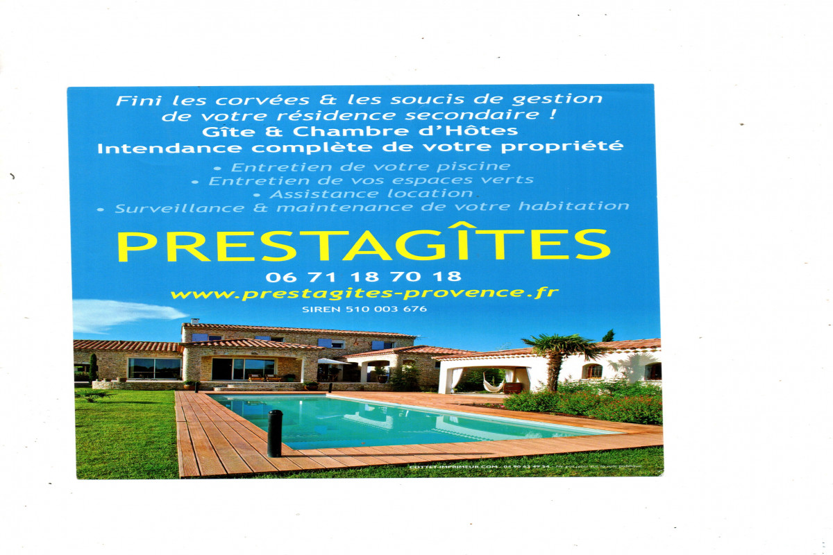 Gérer l entretien de Gites avec l accueil , l état des lieux et le départ des locataires pendant la saison estivale , s occuper de l entretien des espaces verts , des piscines , du ménage, du linge et la surveillance..
Véhicule utilitaire fourni, site internet, outillage ,partenaires ( artisans, agence de location, femmes de ménage, pressing etc...) Formation assurée pour la mise en route...