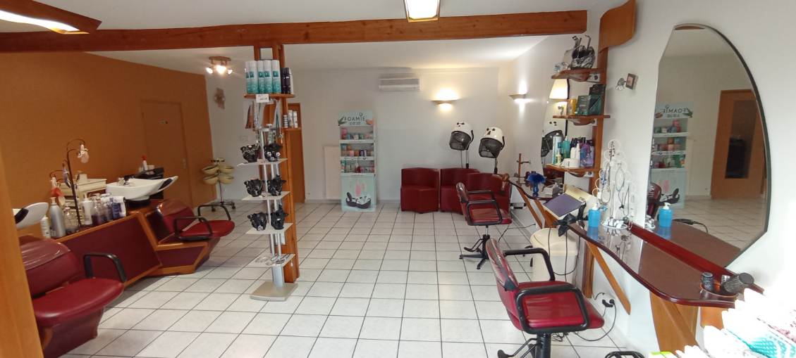 Vends salon de coiffure mixte et perruques  médicales,  cause retraite
Ce salon crée  en 1997 se situe sur une rue passagère  et commerçante,  proche d'école  maternelle  et primaire. 
Stationnement  et place  handicapée  devant  le  salon. 
Salon de plein  pied,  composé  d'un salon de 40m2, avec 2 bacs, 2 postes de coiffage et 3 places d'attente . Un salon de 20m2 avec un bac et 2 postes de coiffage.
20m2 en cuisine et réserve 
Vitrine double  vitrage  protégée  par  volet  roulant. 
Enseigne  lumineuse. 
Climatisation 
Chauffage  gaz 
Bail en cours
Loyer 309 € 
Sans employé.