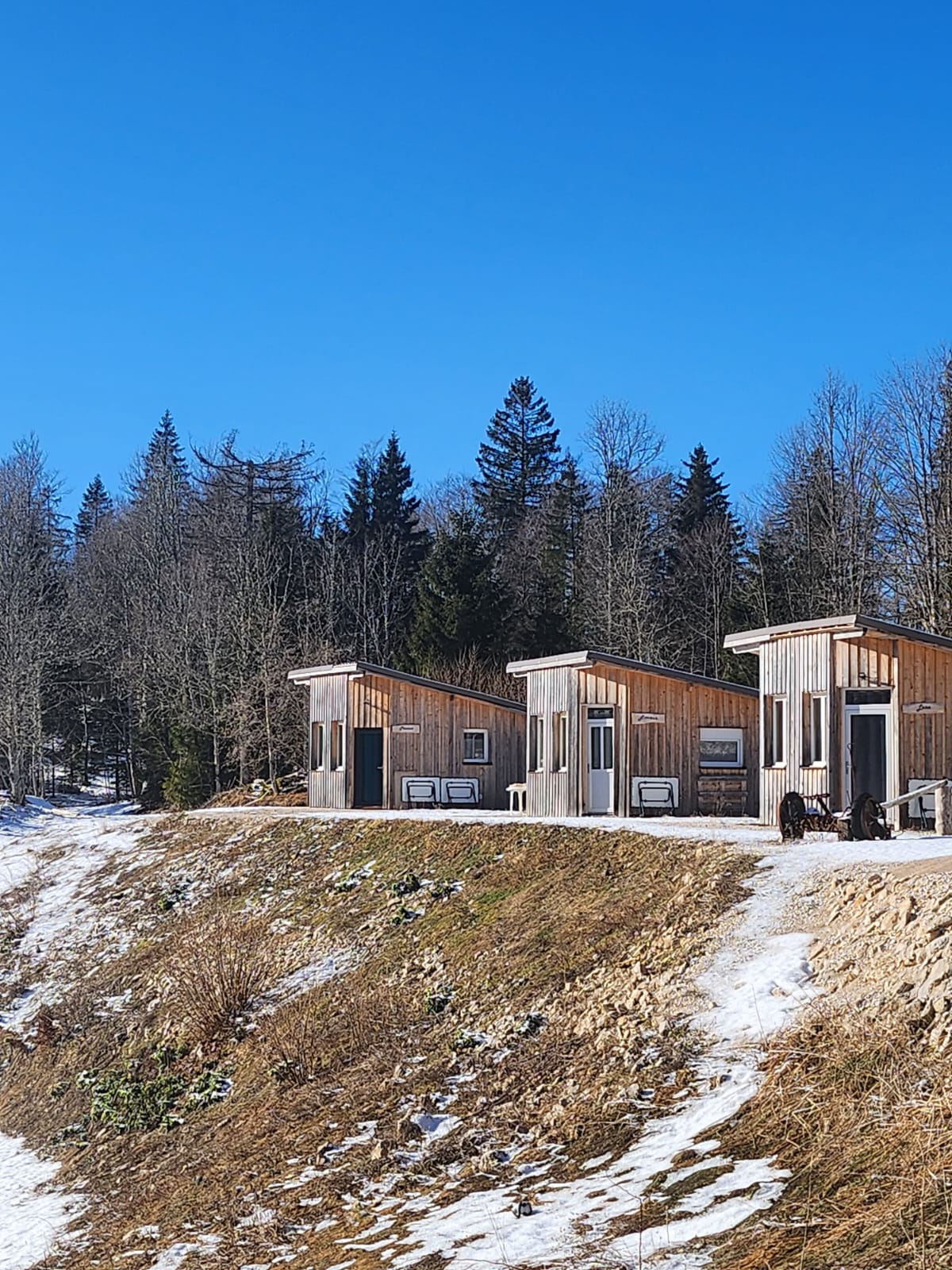 Auberge d'altitude autonome, en pleine nature sur 5000 m2 de terrain. (Parc naturel du Haut Jura).
A 1173 d'altitude idéalement située entre le Doubs et le Jura sur la commune de Châtelblanc, aux portes de la Suisse, sur le tracé de la GTJ (grande traversée du Jura) le GR5, sentiers de pays, pistes de skis de fond, raquettes, VTT et randonnées.

Auberge de caractère comprenant 

rez de chaussée :
une cuisine professionnelle 
Deux réserves
2 salle de restauration 1x30 et 1x10
1 wc adaptée PMR
2 terrasses de 30 personnes 

A l' étage :
3 chambres 
1 wc
1 salle de douche 
1 salon
1 appartement de fonction indépendant 

Dépendances :
1 garage 
Locaux techniques 
Groupe électrogène 20kva automatique 
Wc secs
Bûcher pour 15 stères de bois
Citerne incendie 30000L d'eau enterrée 
Citerne gaz enterrée 

Autonomie :
Énergies renouvelables panneaux photovoltaïques 
Eau de source 
Assainissement écologique 
Chaudière gaz / radiateur 
Chauffage bois/ cheminées et fourneau Jotul

Chambres d'hôtes :
3 chambres dans l'auberge 
3 lodges(chalets) extérieurs autonomes dont un pmr

Accès :
Route goudronnée de 4 km jusqu'à 300 m de l'auberge puis chemin carrossable.
Pour l'hiver en cas de neige, accès en véhicule à chenilles, ski, raquettes ou à pieds ( piste de skis et raquettes tracées devant l'auberge).

Avec notre coeur ❤️ 
Nous souhaitons transmettre "notre paradis"  à des passionnés comme nous, ayant la motivation de poursuivre une belle aventure humaine au plus proche de la nature avec une clientèle de 80 % locale et 20 % touristique.
Actuellement nous proposons de la restauration à midi et le soir du mercredi au dimanche, des privatisations  pour anniversaires, cousinades, mariages...quelques journées à thèmes et des nuitées avec 1/2 pension.
Pour régaler les papilles des gourmands nous travaillons des produits locaux mijotés et des Fondues Suisses.

Nous "passons la main" pour partir en retraite :)
Actuellement nous ouvrons 8 mois par ans avec 2 jours de repos hebdomadaires.
Affaire viable de suite avec une possibilité de progression à développer.