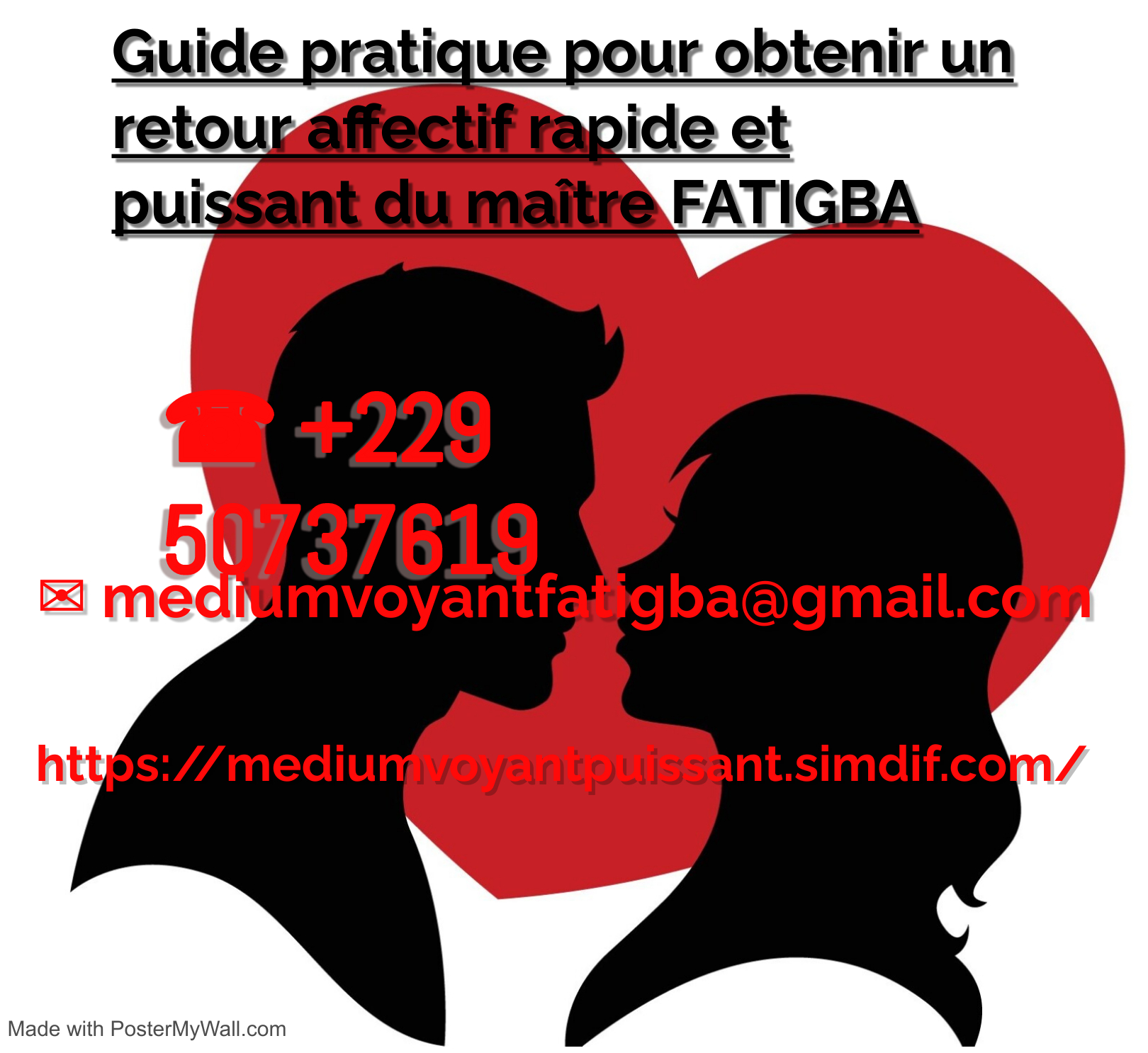 Comment récupérer mon ex par le rituel de retour d'affection rapide

Retour d'affection rapide ou efficace, un rituel d'amour très puissant, rituel retour d'affection rapide, retour d'affection marabout sérieux, retour d'affection qui fonctionne, retour d'affection immédiat de l'être aimé, retour affectif puissant et efficace, retour affectif avis marabout sérieux, retour affectif rapide efficace, reconquérir son ex, récupérer l'être perdu, rituel d'amour

Le retour affectif efficace par magie blanche est une harmonisation des relations, similaire au processus qu'on appelle «faire tomber amoureux». Ce retour affectif rapide faire partie des plus grands rituels principaux demandés par l'homme pour sauver son couple.

Bienvenue dans le monde ésotérique du retour affectif rapide. Medium sérieux compétent FATIGBA, il est un grand spécialiste du retour d’affection rapide avec une longue expérience certifié sur le plan mondial surtout en Europe et en Afrique.

Le retour affectif rapide et immédiat à renforcer les sentiments existants entre lui et moi et davantage renouer le dialogue qui était rompu. Nous nous revoyons maintenant dans de meilleurs augures et essayons de rebâtir une relation stable qui dure dans le temps.

Medium sérieux compétent FATIGBA pratique des rituels de retour affectif rapide efficace ou le rituel de retour d’affection rapide, rituel d’amour rapide, ou encore de protection divine. Il maîtrise également les forces de l’univers et sait interpréter les messages du passé et du futur. Pour chacun de vos problèmes, il saura trouver une solution adapter pour une satisfaction rapide : problèmes de couples, histoires sentimentales, recherche de l’amour ou encore le retour de l’être aimé rapide, ce sont ses spécialités. Il est aussi très doué dans le secteur professionnel, la réussite aux examens, le commerce ainsi que les soucis de la vie quotidienne.

Il propose d’effectuer le retour affectif rapide de magie blanche. Sa première étude est actuellement gratuite. Il s’agit de l’étude de faisabilité (pour savoir si un rituel est possible vue votre situation). Tel/WhatsApp : +229 50 73 76 19

Pour cela, il suffira de l’indiquer la situation actuelle ainsi que vos attentes. Généralement, il demande le prénom de la personne concernée et des photos récentes. Dans certains cas, il vous demanderait d’autres informations complémentaires. Par la suite, il reviendrait rapidement vers vous pour vous indiquer les fortes possibilités qu'il a pour récupérer votre bien-aimée. Si le retour affectif rapide est faisable, alors ces rituels seront payants. J’insiste sur ce fait qu'il travaille gratuitement. En effet, élaborer un rituel de magie rouge demande du temps, de l’énergie et consomme des ingrédients. Tel +229 50 73 76 19

Le marabout sérieux compétent FATIGBA est le seul marabout qu’il faille, il est seul marabout à qui Vous pouvez faire confiance ce marabout FATIGBA il peut vous aider à en sortir. Surtout faites attention sur les réseaux, les faux sont plus nombreux que les vrais maintenant.

Le sérieux voyant medium compétent FATIGBA est vraiment efficace et tient vraiment en ses paroles, écrivez-lui et vous aurez la satisfaction dans tout ce que vous voulez, il est disponible par téléphone ou par WhatsApp sur ce numéro +229 50 73 76 19.

Si vous êtes dans une situation de doute et que vous ne savez pas où vous tourner ou mettre la tête, sachez que de nombreux fétiches sont en sa possession qui peut vous aider à en savoir plus sur votre avenir sentimental. À l’aide de quoi il peut vous lire votre avenir amoureux ?

En consultant l’un de ces fétiches, vous vous inscrivez dans une longue tradition qui remonte à l’aube de l’humanité dans votre vie amoureuse… Et votre satisfaction totale est garantie, car si les fétiches trouvent que votre relation sera ou est danger, ils proposent des solutions adéquates et efficaces à utiliser pour sauver infiniment votre relation ou trouver votre âme sœur.

Medium sérieux compétent FATIGBA utilise une magie très puissante qui permet de résoudre tous vos problèmes sentimentaux dans Honnêteté, efficacité et rapidité, notamment en discrétion totale, retour de l’être aimé en moins d’une semaine. Il a un taux de réussite proche de 99.9% pour ne pas dire 100%. Quel que soit le problème que vous avez dans votre couple, vous aurez la satisfaction avec le Maître Suprême des Marabouts compétent FATIGBA qui est un spécialiste du retour affection rapide reconnu un peu partout, il s’agit d’une Magie très ancienne dont, il est seul qui détient ces secrets…

VEILLEZ IMMÉDIATEMENT PRENDRE RDV OU CONTACT AVEC LE MARABOUT DES TRAVAUX OCCULTES, RETOUR AFFECTIF EFFICACE, VOYANCE SÉRIEUSE, RITUEL D'ARGENT, RICHESSE IMMÉDIATE, ENVOUTEMENT AMOUREUX, RITUEL DE RETOUR D'AFFECTION RAPIDE

Pour plus de renseignement sur le rituel de retour d’affection en 24h, contactez le Grand Maitre FATIGBA pour en savoir plus.

Contacts

TEL : +229 50 73 76 19

WhatsApp : +229 50 73 76 19

E-mail : mediumvoyantfatigba@gmail.com