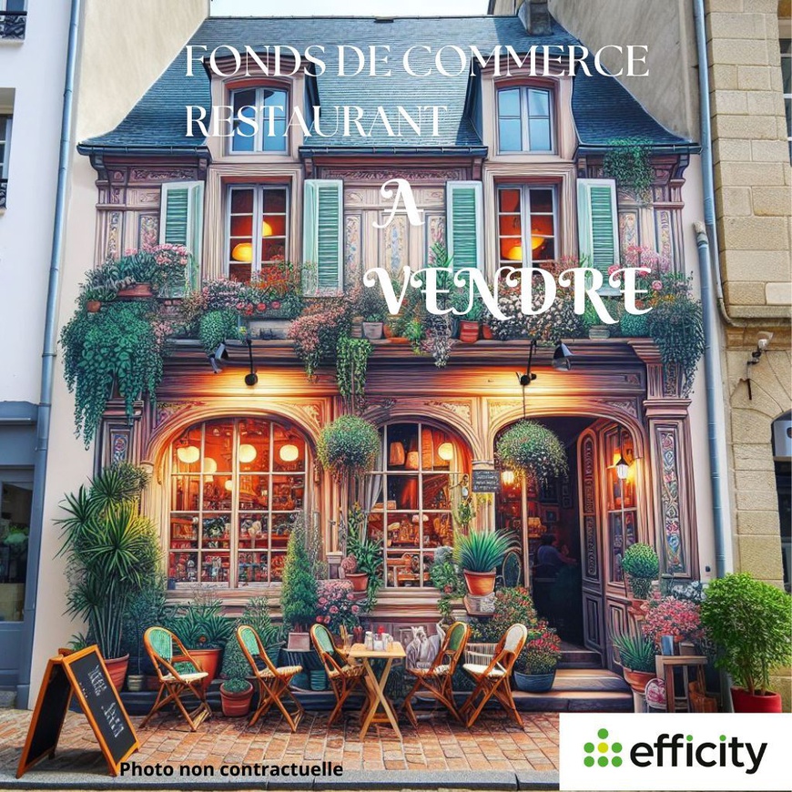 **OPPORTUNITÉ À SAISIR - Fonds de commerce de Restaurant à Vannes**
AFFAIRE EXCEPTIONNELLE**, située au cœur de cette ville historique et très touristique ! EFFICITY, l’agence qui estime votre bien en ligne, vous propose ce fonds de commerce de restaurant à TRES FORT POTENTIEL et surtout avec la possibilité de mettre en place divers concepts. Ce restaurant offre 30 couverts en salle et 10 places en terrasse (haute saison). Actuellement ouvert les soirs du mardi au samedi, le chiffre d'affaires de cet établissement peut facilement être doublé ! La cuisine est totalement aux normes HACCP, avec des équipements professionnels récents et bien entretenus. Idéal pour une affaire familiale et une première installation. Loyer de 1115 € HT/M. Le diagnostic de performance énergétique (DPE) est en cours. L’environnement est des plus agréables, le quartier étant dynamique et propice à l'activité commerciale. De plus, les transports en commun sont facilement accessibles, facilitant ainsi la venue de la clientèle. Ne ratez pas cette occasion unique de vous lancer dans l'aventure de la restauration à Vannes. Pour toutes demandes d'informations et pour vous accompagner dans votre projet, contacter : M. Christophe Danet Tél: 06 75 02 68 79 – Mail: cdanet@efficity.com
Prix de vente : 126500 euros HAI (honoraires charge acquéreur)
